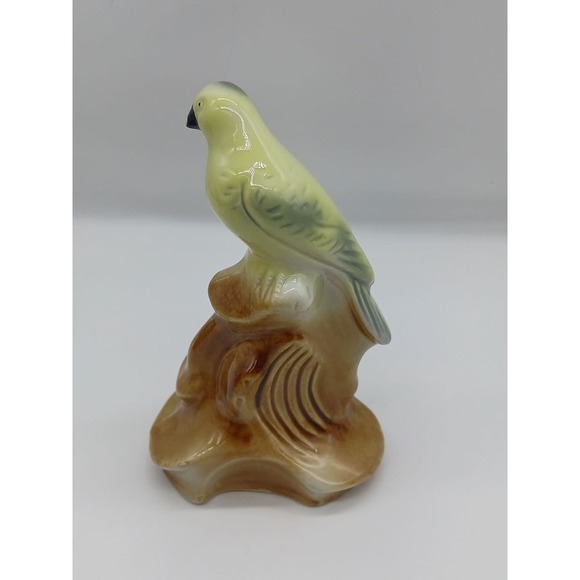Vintage Porcelain Figural Bird Figurine Yellow Green Brazil MCM Mid Century - Picture 3 of 6